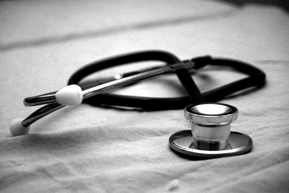 black and white stethoscope